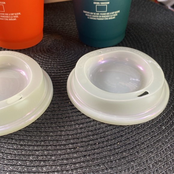 Starbucks reusable coffee cups iridescent lids  unused - Picture 3 of 3